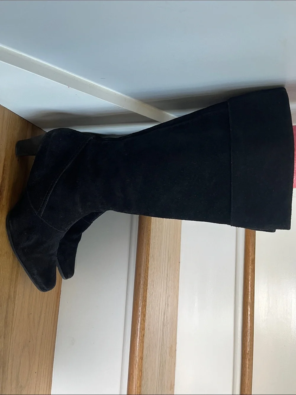 Black Suede Knee-High Women's Boots